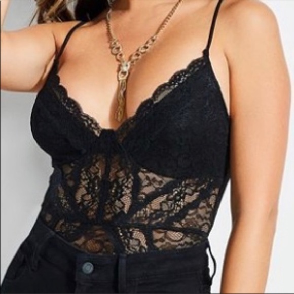 Guess Black Natasha Lace Bodysuit - Picture 13 of 14